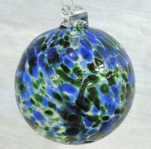 Hanging Glass Ball 4&quot; Diameter Blue and Green Witch Ball (1) GB14 - £15.16 GBP