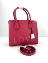 Michael Kors LOVE Mercer Bag Pink Leather Studded Small Tote Satchel B2A - £95.15 GBP