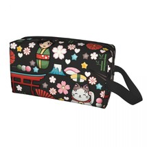 Cute Kawaii Maneki Neko Lucky Cat Travel Toiletry Bag for Women Japanese Geisha  - £50.45 GBP
