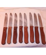 Clipper Steak Knives 5&quot; Commercial Serrated Restaurant Stainless Wood Lo... - £70.82 GBP
