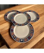 Set Of 4 TIENSHAN 10.75” Dinner Plates AMERICANA PATRIOTIC STARS STRIPES - $29.69