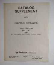 Hot Tip Original Pinball Machine Catalog Supplement Backbox Hardware 1979 - £17.45 GBP