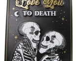 Set Of 2 Love Never Dies Gothic Wedding Love You To Death Metal Wall Sig... - $23.99