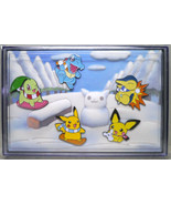 Pokemon pin badge scenery totodile chikorita pikachu Pins set Diorama 20... - £52.01 GBP