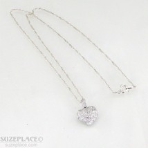 Sterling Silver Cubic Zirconia Heart Pendant Necklace Nwot Great Gift Idea - £15.99 GBP