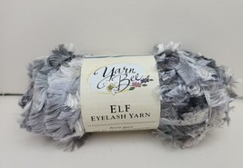 Yarn Bee Elf Eyelash Yarn #90195 Frost Grey Skien Dye Lot #7880 1.8 oz 59 Yards - £6.79 GBP