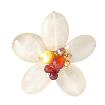 Adorable Lemon Quartz Floral Serenity Pin-Brooch - £8.22 GBP