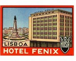 Hotel Fenix  Luggage Label Lisboa Lisbon Portugal  - $11.88