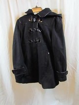 Apt. 9 Woman Jacket Coat M Wool Toggle Overcoat Short Trench Winter Blk W/Pat - £6.11 GBP