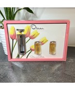 Oscar de la Renta Silver Refillable Purse Spray & 2- .25 oz EDT Refills VERY HTF - $79.99