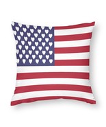 Mondxflaur Heart USA Flag Pillow Case Covers for Sofas Polyester Decorat... - $15.07 CAD+