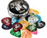 Celluloid Guitar Picks 16 Pack With Tin Box Includes Thin, Medium, Heavy... - $16.99