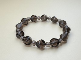 Handcrafted Natural Ice Obsidian Smoky Quartz Crystal Bracelet - $13.17