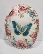 Spring Summer Beaded Butterfly Decorative Pillow Home Decor NEW 14&quot;x18&quot; - £38.94 GBP