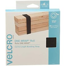 VELCRO Brand ONE-WRAP Roll Black | 30 Ft x 1-1/2 In | Reusable Self-Grip... - $29.57