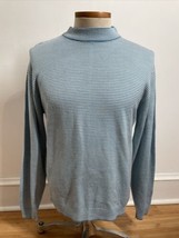 Vtg Arnold Palmer Robert Bruce L Blue Stripe Mock Wintuk Orlon Acrylic Sweater - £28.19 GBP