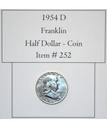 1954 D, Franklin Half Dollar, # 252, vintage coins, rare coins - $57.10