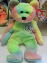 Ty Beanie Baby Peace #115 Tush, NON-Mint Tag w/Tag Protector, Tag Error #PB410 - £22.01 GBP