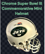N.Y. JETS CHROME SUPER BOWL III AUTHENTIC RIDDELL MINI HELMET *READ* - $1,501.01 MXN