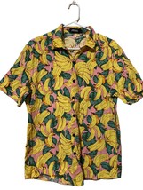 Jogal Men’s Banana Hawaiian Short Sleeve Button Up Shirt Sz Large Pink Yellow - £13.14 GBP