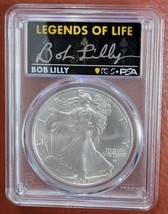 2021 $1 Silver Eagle T2 First Production PCGS MS70 Legends Life Bob Lilly - £236.67 GBP