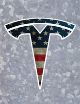 CUSTOM SIZE - Tesla Model 3 Emblem USA - $6.00