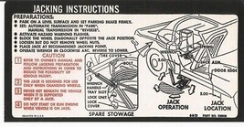 1973-1974 Corvette Instructions Jacking - $14.80