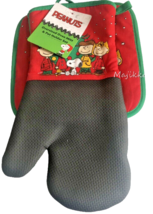 Peanuts Snoopy Christmas 2 Piece Kitchen Cooking Set Oven Mitt &amp; Pot Hol... - $24.47