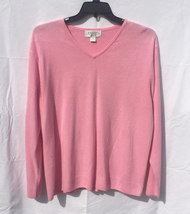 Vintage Casual Corner Annex pink sweater women&#39;s plus size 1X v-neck 1980s - £3.93 GBP