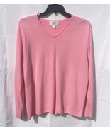 Vintage Casual Corner Annex pink sweater women&#39;s plus size 1X v-neck 1980s - £3.90 GBP