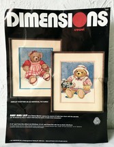 Vintage Dimensions Amy and Lily Crewel Kit #1333 Two Teddy Bears-Open &amp; ... - £14.90 GBP