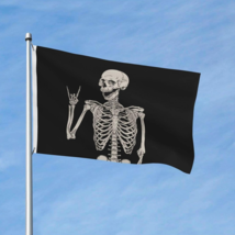 Rock and Roll Skeleton Skull Boho Hippie Double-Sided Printed Flag 3X5 Ft, - €6,88 EUR