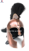 Troy Helmet Copper Finish with Black Horse Hair Plume Halloween Costume - $189.00