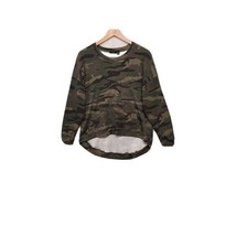 RDI Thermal Shirt Womens XS Green Camoflauge Long Sleeve Kangaroo Pocket - $13.86