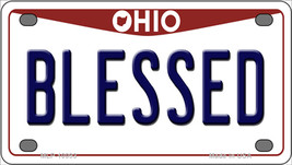 Blessed Ohio Novelty Mini Metal License Plate Tag - £11.74 GBP