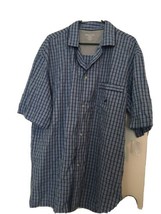 1 Pc Nautica Men&#39;s Blue Plaid Button-Up Casual Pajama Shirt Sleep Size XL  - £27.90 GBP