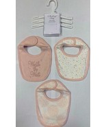 STERLING BABY 3 BIBS &quot;WORTH THE WAIT&quot; PINK GIRLS COTTON FREE SHIPPING - £8.28 GBP