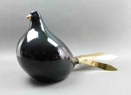 Augusto Dazzi Collection Chalfonte St. Giles Italian Black &amp; Gold Ceramic Bird - £202.15 GBP
