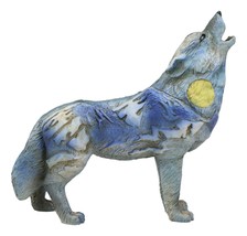 Moon Mountain Native Tribal Howling Wolf Totem Spirit Figurine Collection 6&quot;L - £21.57 GBP