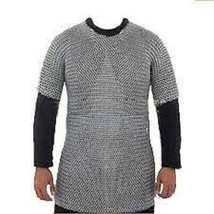 MS Iron Steel Butted Chainmail Shirt Medieval Chain mail Habergeon X-Mas... - $162.25