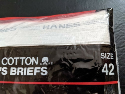 Hanes Herren Slip 3 Packungsgröße 42 Nwt Unterwäsche Cotton 1985 USA Vintage Neu Item image 2