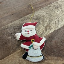 Vintage Christmas Annalee esque Santa &amp; silver bell handmade ornament  - €10,52 EUR
