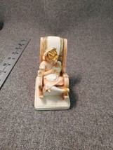 SEBASTIAN MINIATURES LITTLE MOTHER GIRL WITH DOLL IN ROCKING CHAIR - $5.70