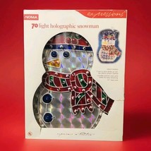 Vintage Christmas 17” Light Expressions 70 Light Holographic Frosty Snowman - $84.15