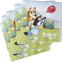 Unique Bluey Party Napkins 6.5 Inch 16 Count Multicolor Paper - $48.40 MXN