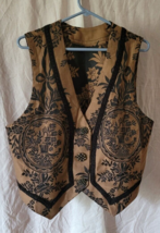 Unbranded Black Browns Embroidered Vest Dressy Casual Winter Fall Nice - $12.99