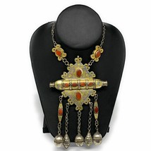 102.5g, 24&quot; Vintage Turkmen Necklace Gold-Gilded Silver Rare Pendant, B1... - £471.82 GBP