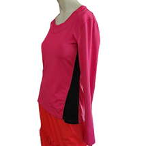 MTA Sport Long Sleeve Base Layer Shirt Top Women&#39;s Size Medium Pink Scoop Neck - £8.61 GBP