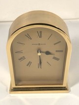 Vintage Howard Miller Arched Brass Mantle Desk Clock Display Retired 7.5&quot;x5.75&quot; - £39.10 GBP
