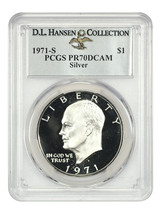 1971-S $1 PCGS PR70DCAM (Silver) ex: D.L. Hansen - $458.33